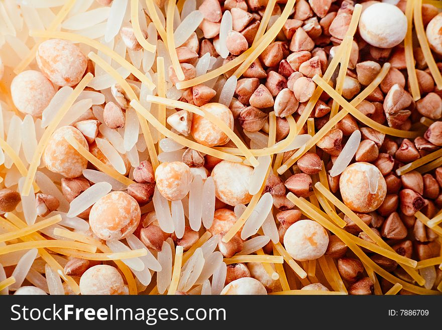 Various Cereals Close-up Shot