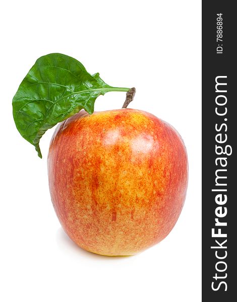 Red, fresh apple on a white background. Red, fresh apple on a white background