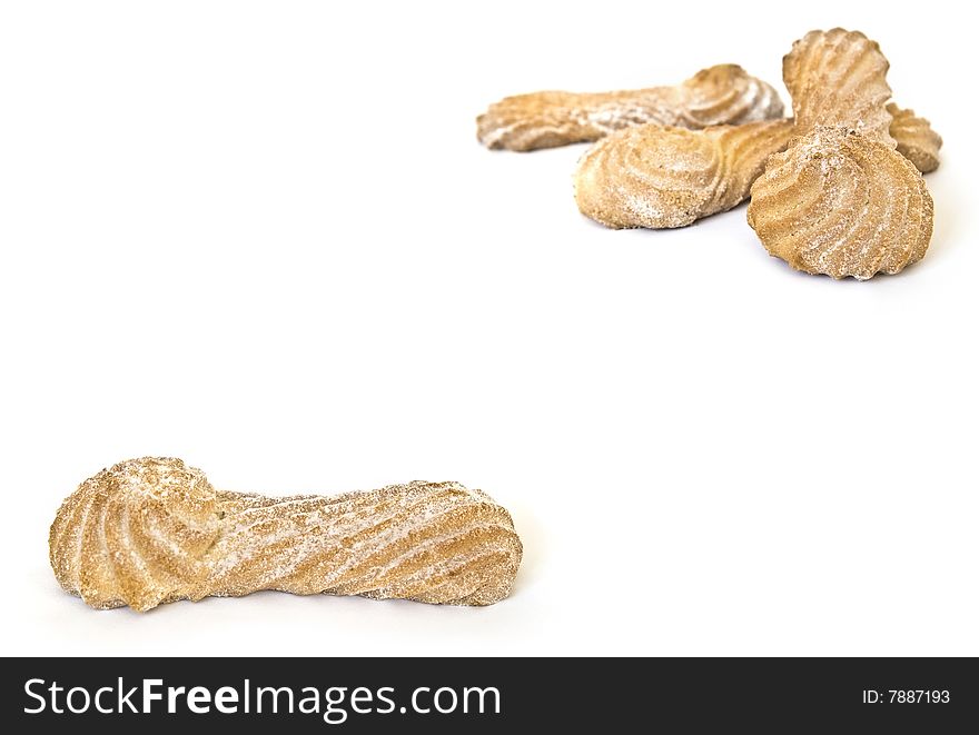 Group of biscuit isolated on white background