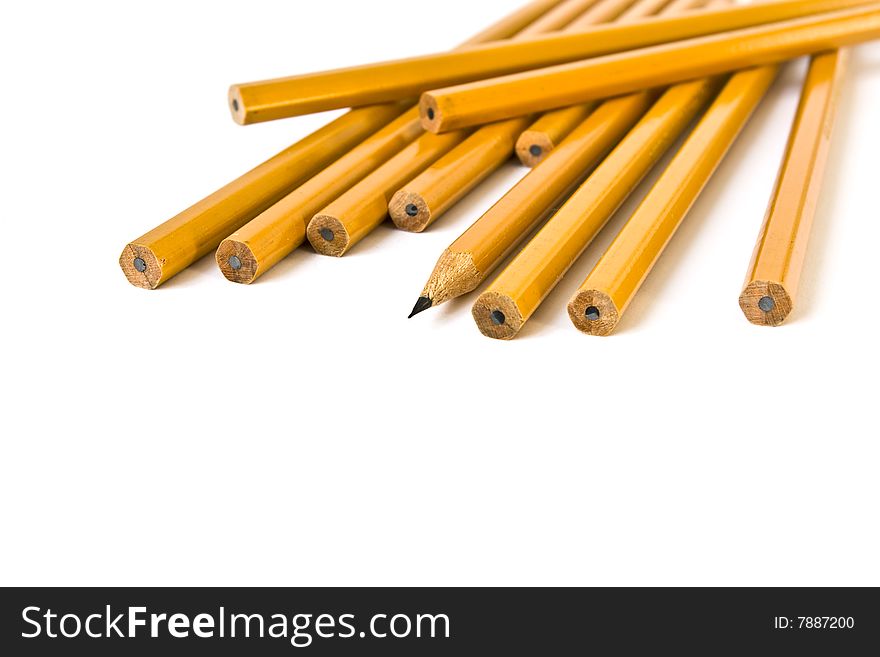 Group of pencils isolated on white background