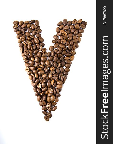 Letter from coffee beans for your design. Letter from coffee beans for your design