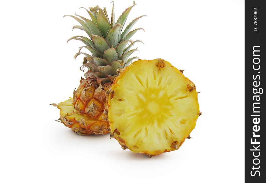 Pineapple fruit, white background,  isolated