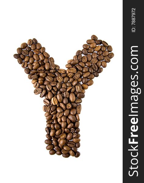 Letter from coffee beans for your design. Letter from coffee beans for your design