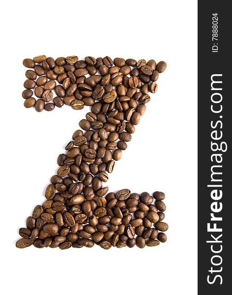 Letter from coffee beans for your design. Letter from coffee beans for your design