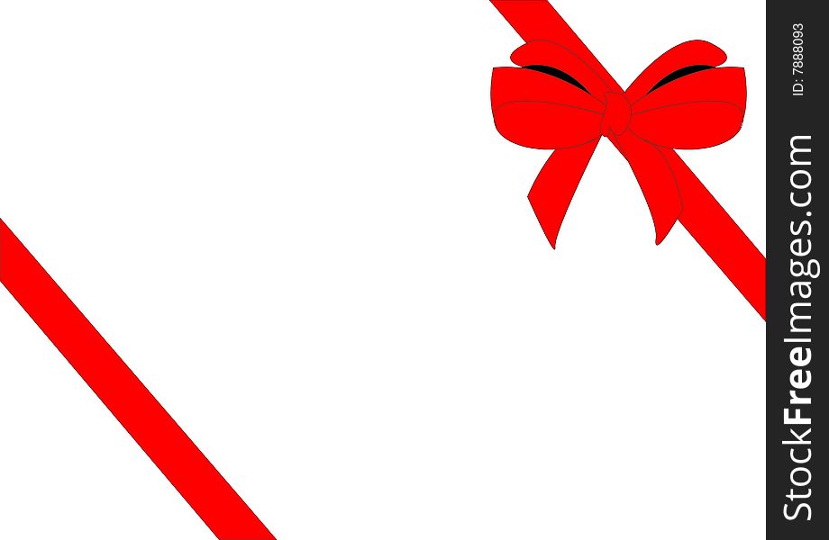 Red bow for the decoration of gift box. Red bow for the decoration of gift box.