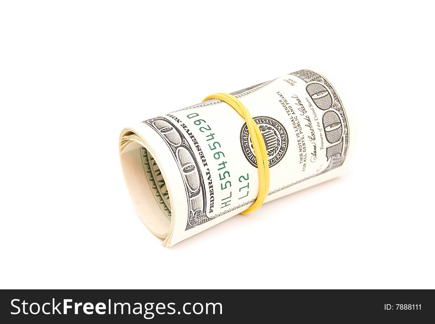 Dollar roll, isolated on white