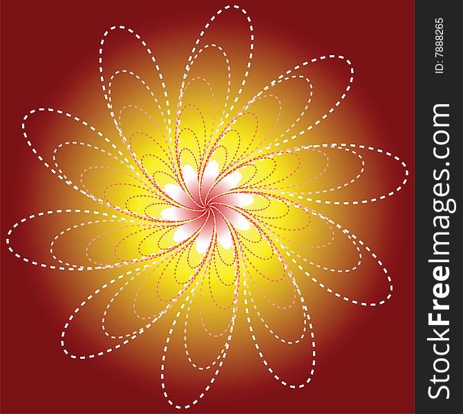 Abstract luminous Flower. Vector illustration.