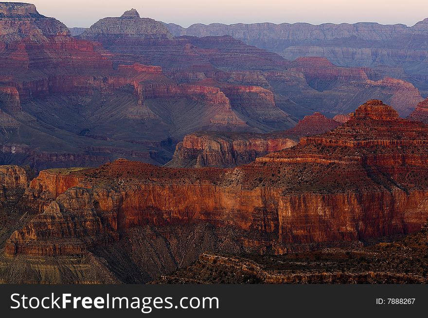 Grand Canyon at Sunset as seen from the South Rim