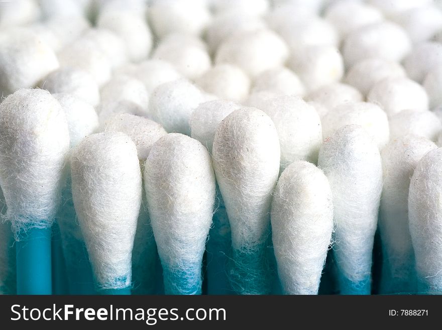 Detail Of Hygienic Swabs Sticks -- Top View