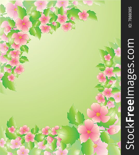 The vector illustration contains the image of floral frame. The vector illustration contains the image of floral frame