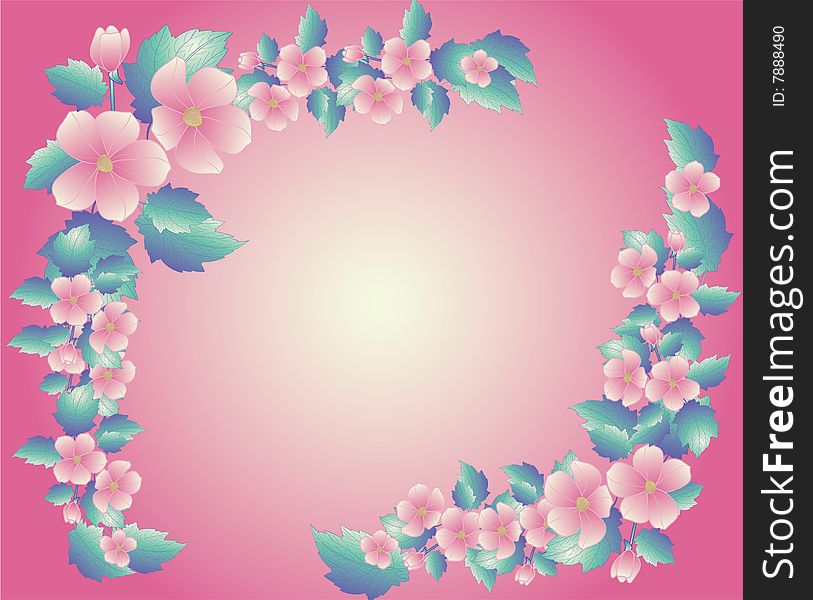The vector illustration contains the image of floral frame. The vector illustration contains the image of floral frame