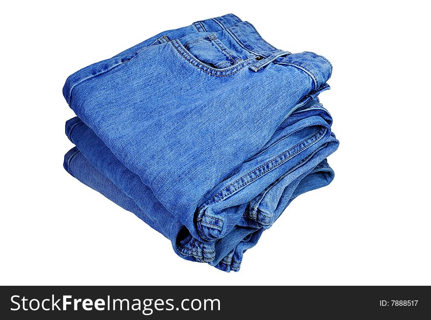 Three pair of jejeans in a pile. Three pair of jejeans in a pile