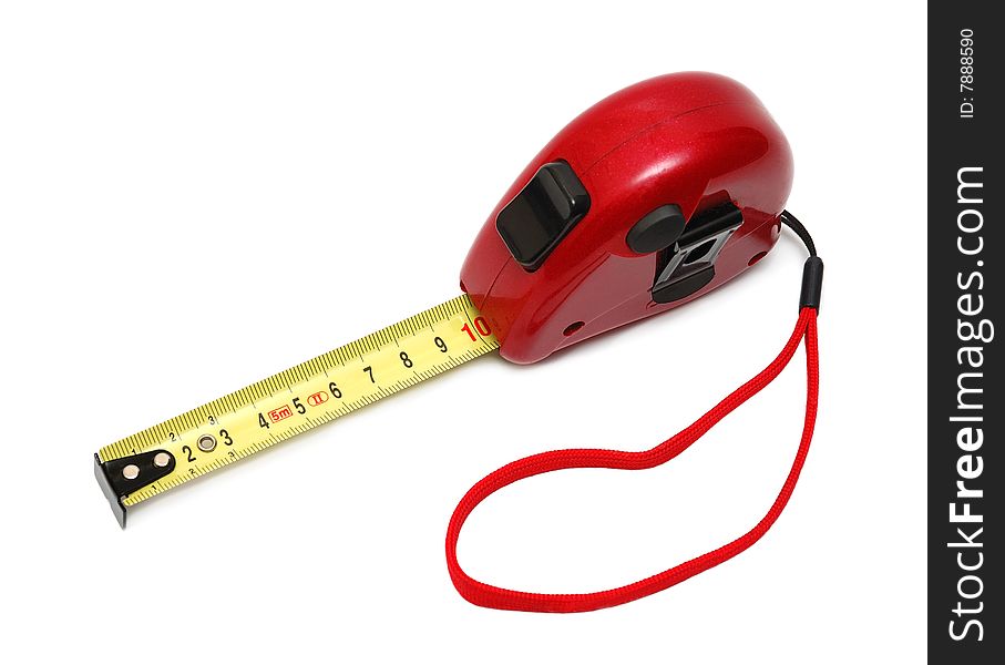Tape measure isolated over white background