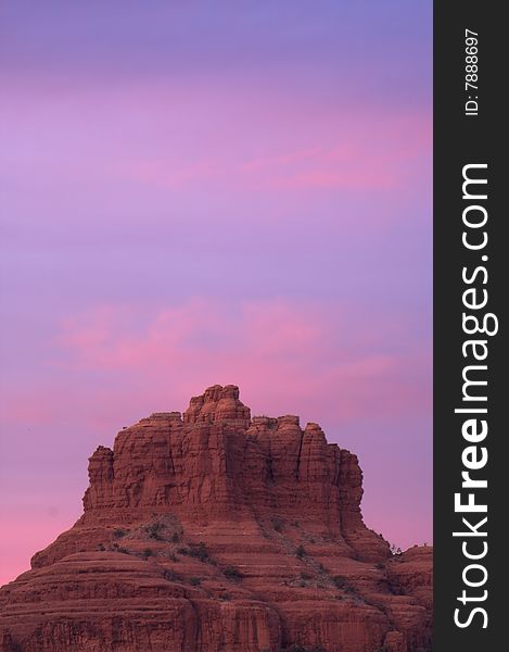 Sunset over Bell Mountain near Sedona, Arizona