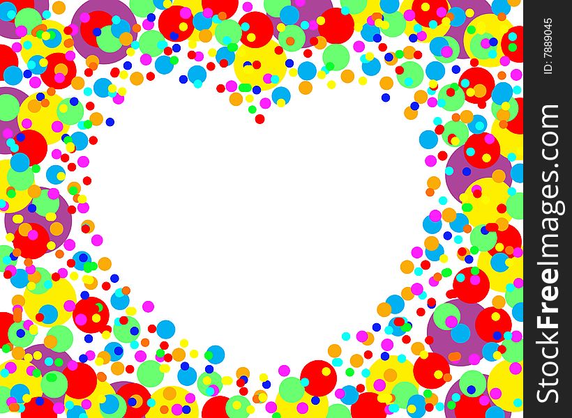 Valentine heart made of colored dots. Valentine heart made of colored dots