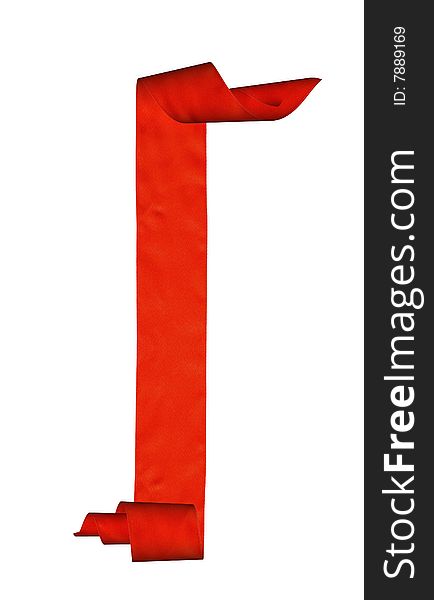 Abstract red ribbon to background