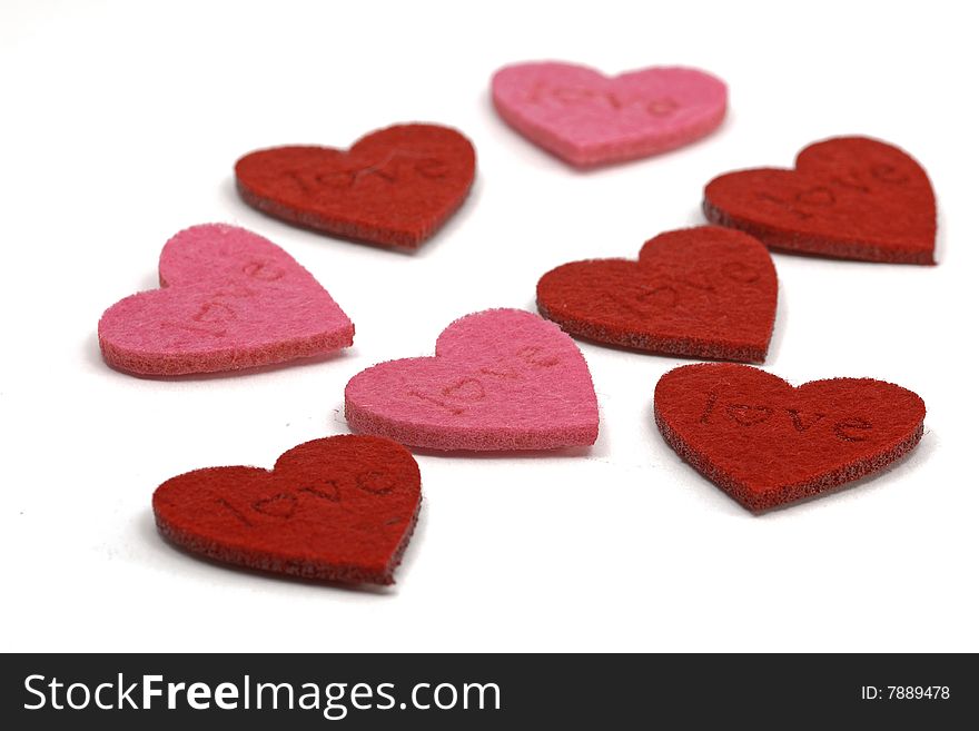Pink and red hearts for Valentine day. Pink and red hearts for Valentine day