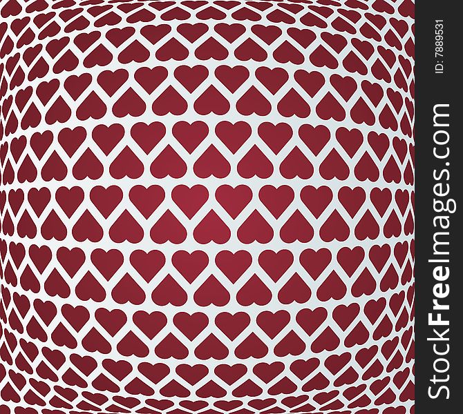Isolated red hearts pattern, pillow. Isolated red hearts pattern, pillow