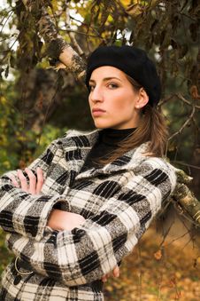 Young Woman In Autumnal Park Stock Photography