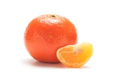 Tangerine And Slice. Stock Photography Tangerine And Slice. Stock Photography