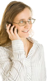 Young Business Woman With A Cell Phone Royalty Free Stock Images Young Business Woman With A Cell Phone Royalty Free Stock Images