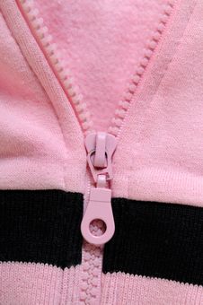 Closeup Of Pink Zipper Stock Images