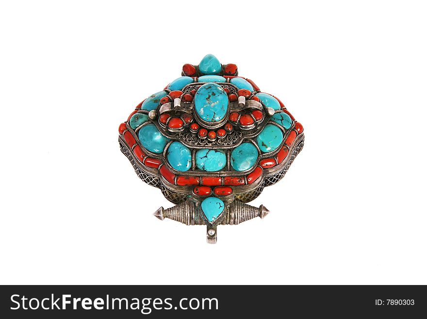 Beautiful jewelry box with multicoloured stones