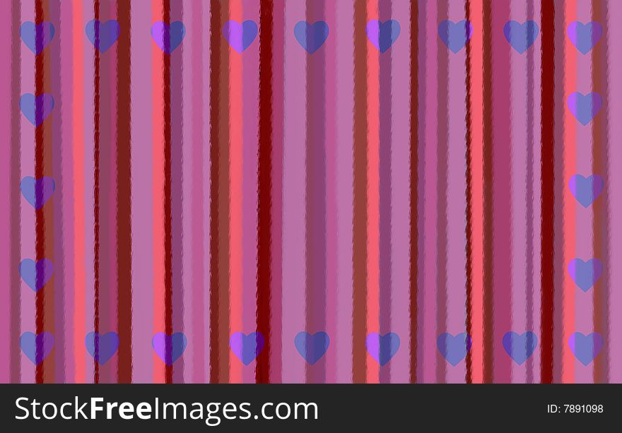 Pink Stripes With Hearts