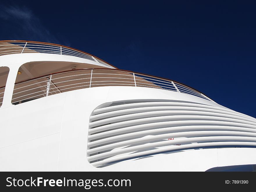 Aft end of a cruise ship