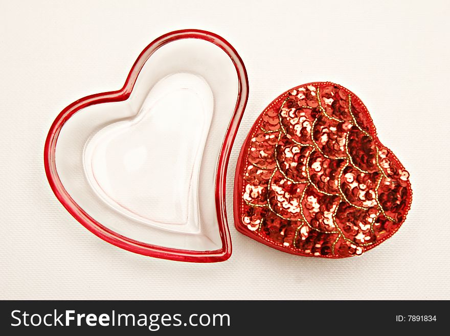 An isolated shot of two hearts on a white background.