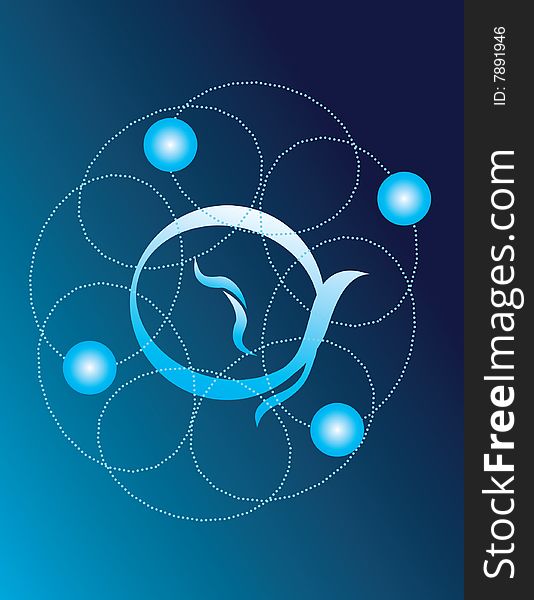 The vertical abstract blue background. Vector illustration
