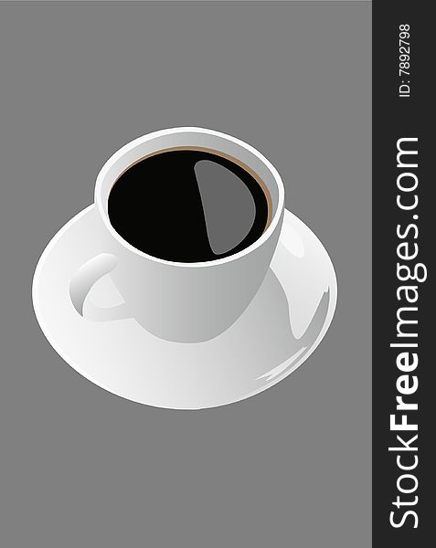 Coffee cup. Vector. Without mesh.