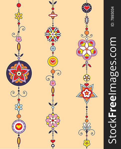 Vector Illustration of Decorative Wind Chimes with authentic ornament design