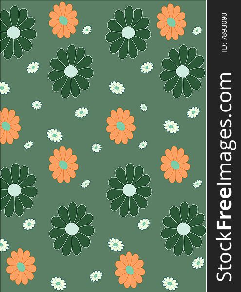 Vector illustraition of retro abstract floral  Pattern background