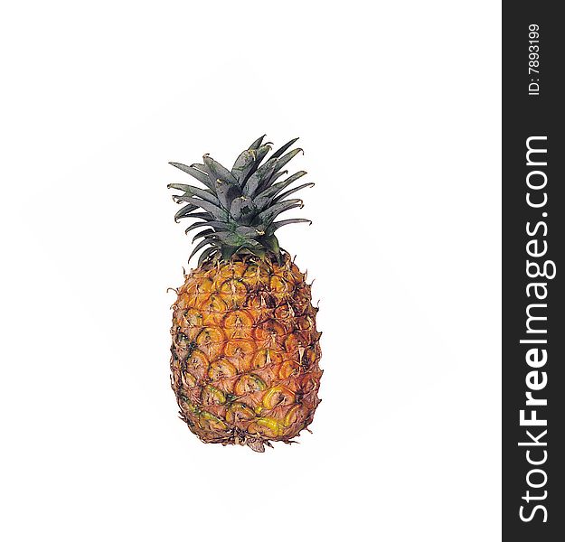 One pineapple isolated over white