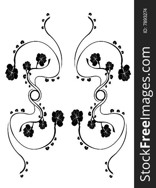 Vector illustraition of retro abstract floral swirl element. Vector illustraition of retro abstract floral swirl element