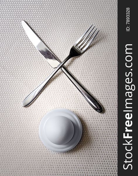 One Egg With Knife And Fork 2