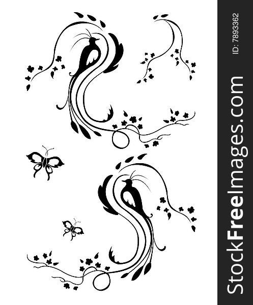 Vector illustraition of retro abstract floral swirl elements. Vector illustraition of retro abstract floral swirl elements