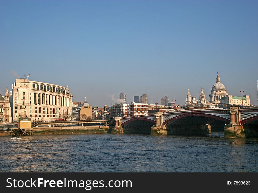 St Pauls cathedral over Blackfriars bridge, London. St Pauls cathedral over Blackfriars bridge, London