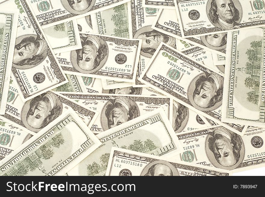 Texture of many Dollars on white background