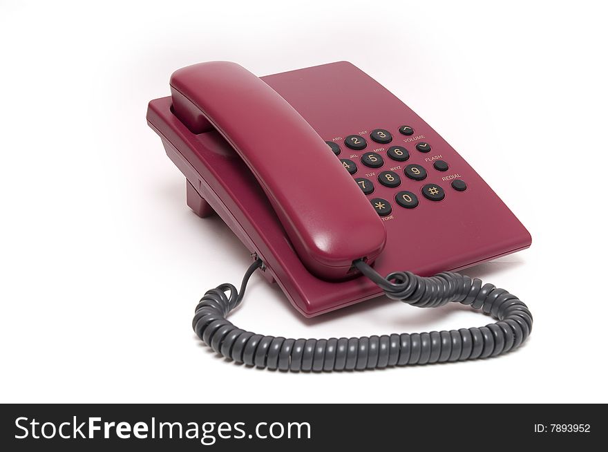 Colorful Red Phone On White Background