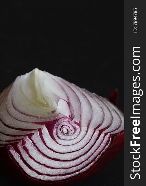Some peaces onion close up
