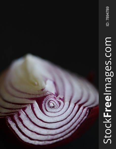 Some peaces onion close up
