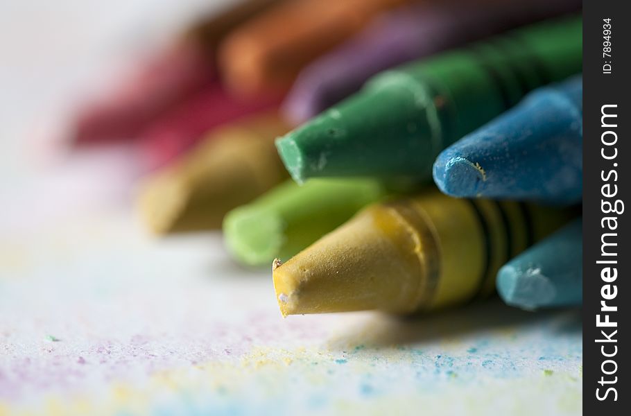 A closeup shot of crayons. A closeup shot of crayons