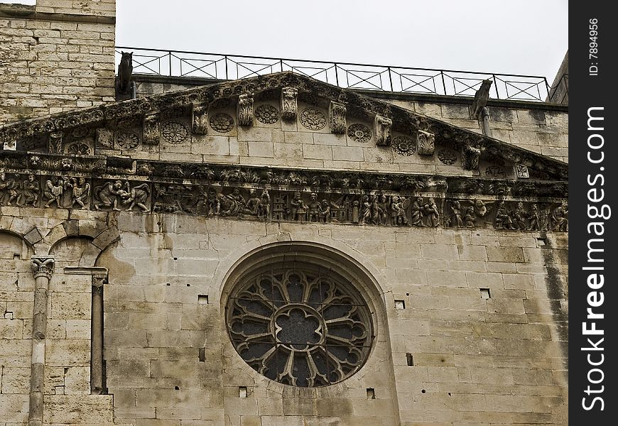 Gothic church in city of Nimes in southern France