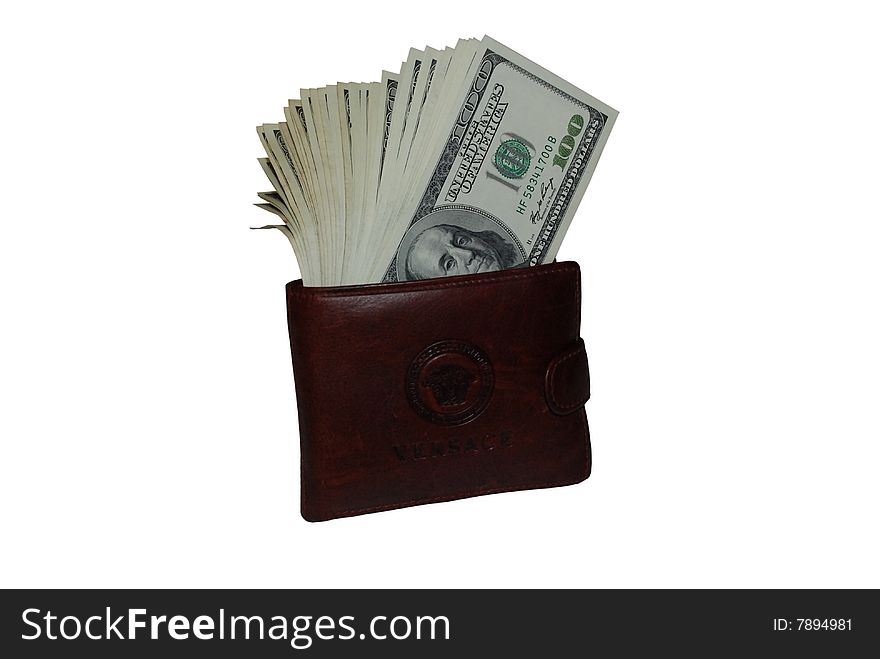 Purse money stack one handred dollars note