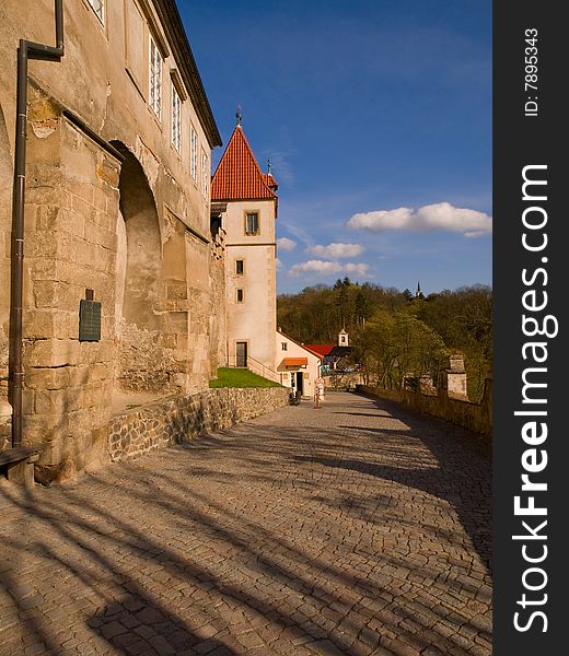 Image of the old castle road tu the Krivoklat castle in Czech Republic