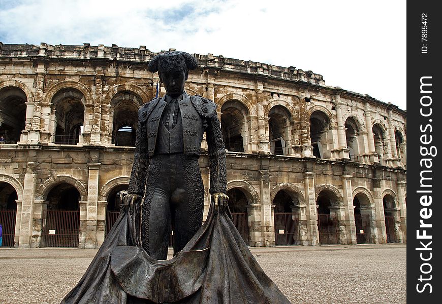 Famous Roman arena in Nimes southern France. Famous Roman arena in Nimes southern France