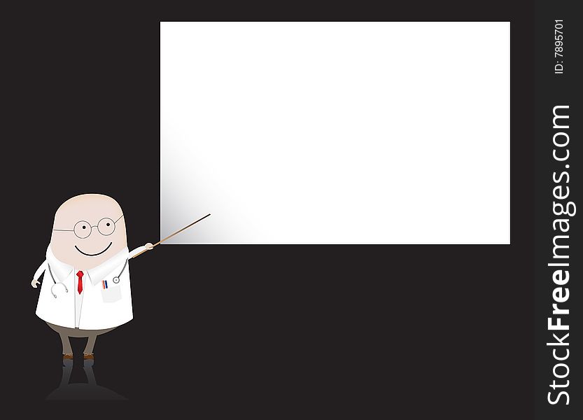 Doctor/ Doctor Pointing At Blank Board