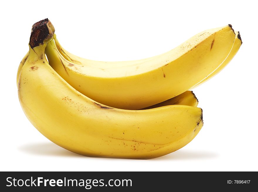 Bundles of bananas isolated on a white background.